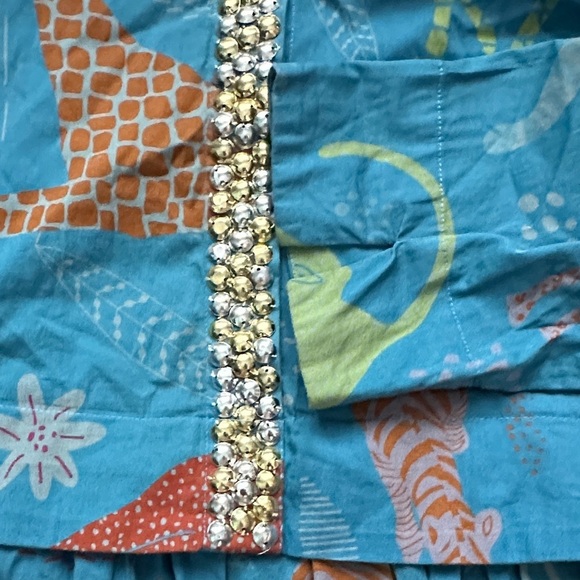 Sheridan French Colorful Animal Giraffe Print Midi Dress Women’s Small Cotton - Picture 8 of 9